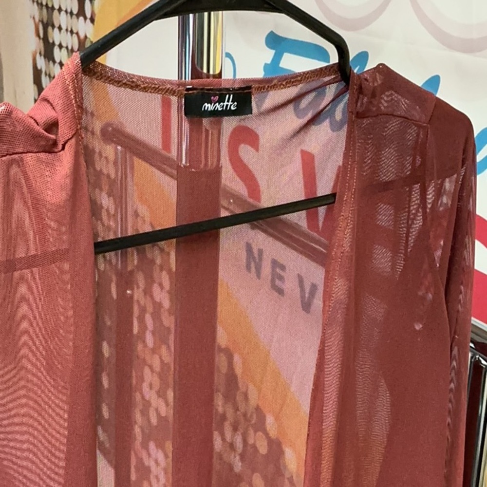 Sheer Rust Cardigan - Picture 2 of 2